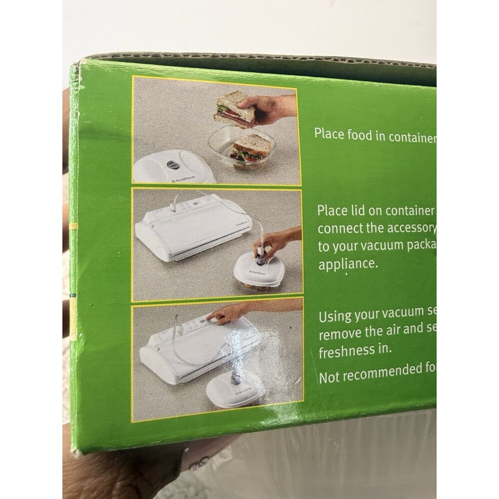 (3) Food Saver Vacuum Storage Container w. Lid Small Rectangular Lunch Leftovers - Picture 9 of 12